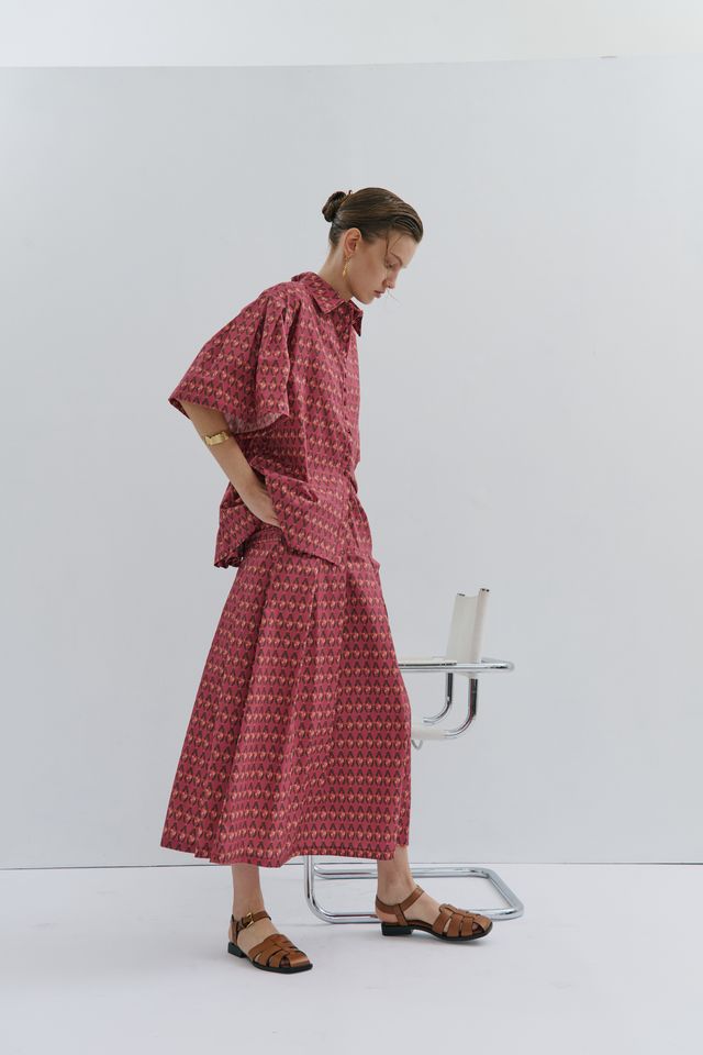 Lacie Pleated Skirt - Rosewood