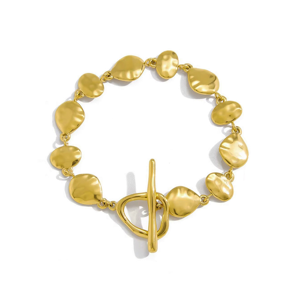 Hammered Finished Bracelet- Gold