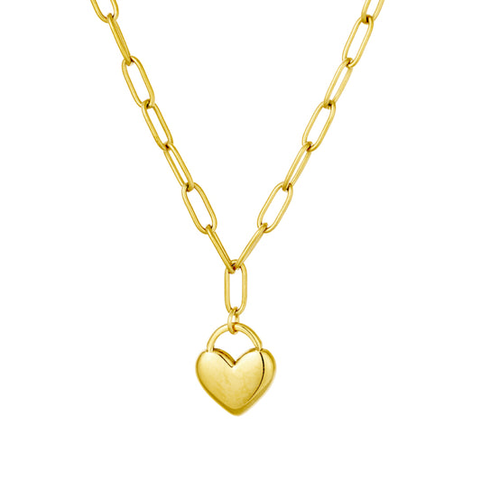 Allure Gold Plated Heart Padlock Necklace