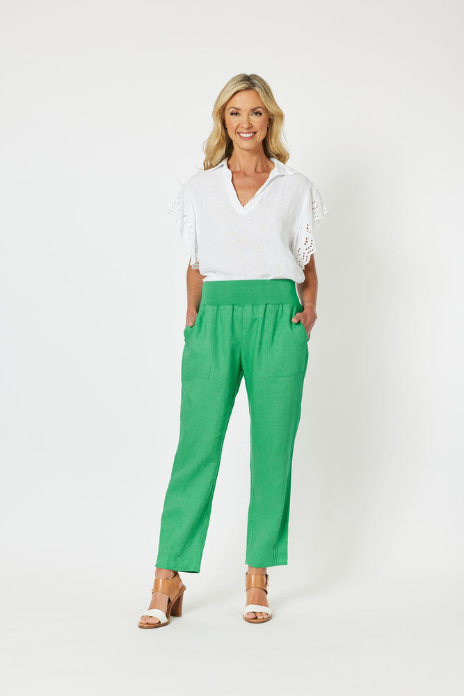 
            
                Load image into Gallery viewer, Jersey Waist Pant - Emerald
            
        
