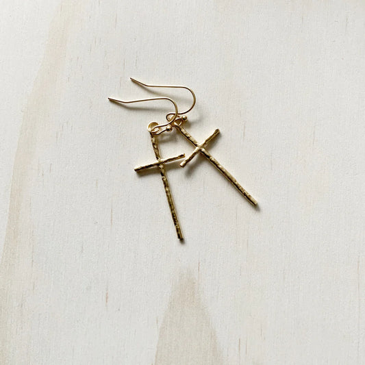Cross- Gold Earring