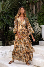 Miss June  Anais Maxi Dress - Brown/Beige