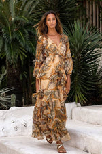 Miss June  Anais Maxi Dress - Brown/Beige
