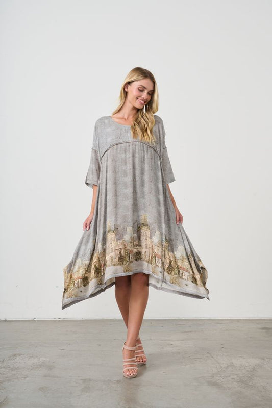 Prague Print Dress