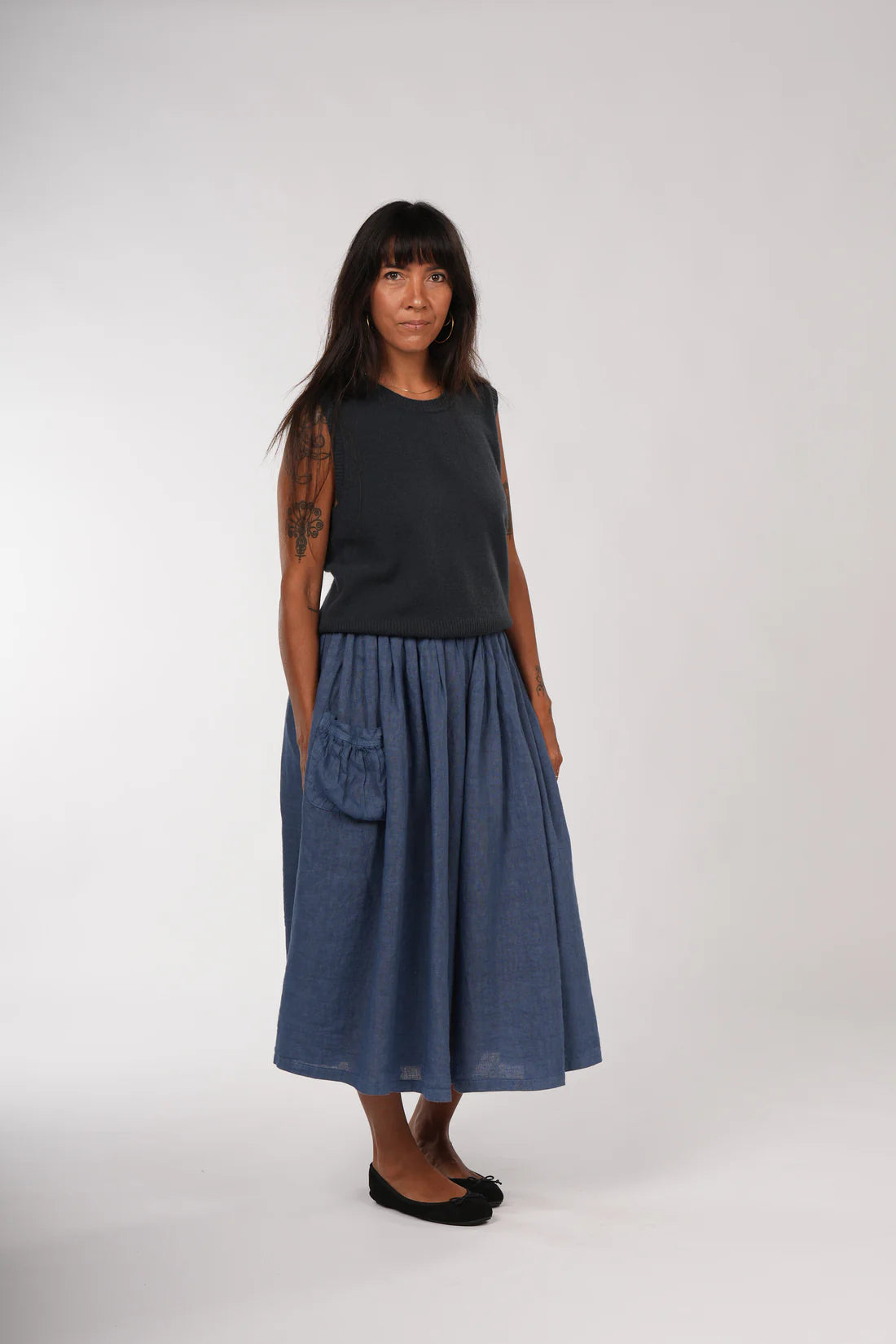 Gigi Lambswool Vest- Indigo