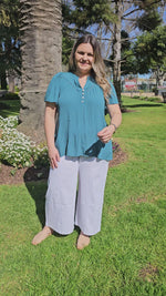 Botanical Blouse - Teal