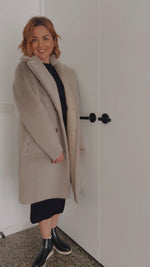 Reversible Faux Fur Coat - Cream