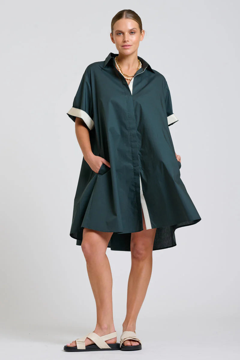 The Bianca Oversized Shirt Dress - Slate