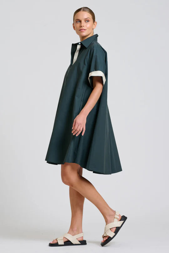 The Bianca Oversized Shirt Dress - Slate