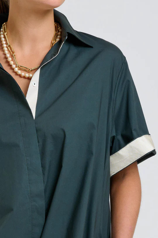 The Bianca Oversized Shirt Dress - Slate