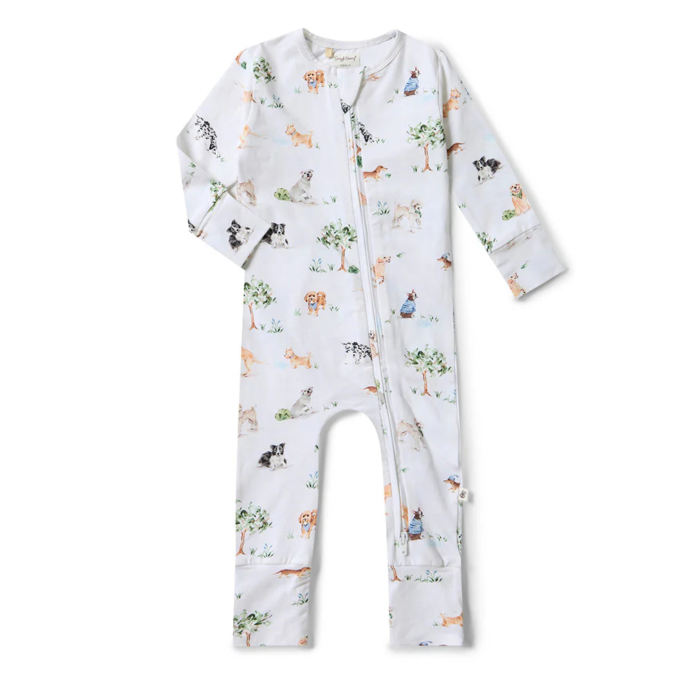 Organic Romper- Dog Park