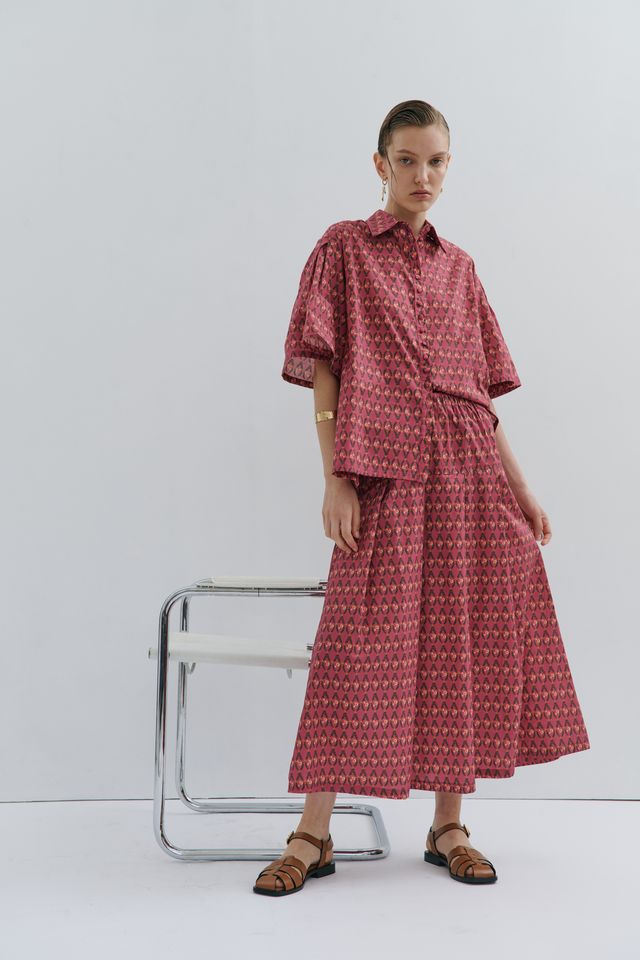 Lacie Pleated Skirt - Rosewood