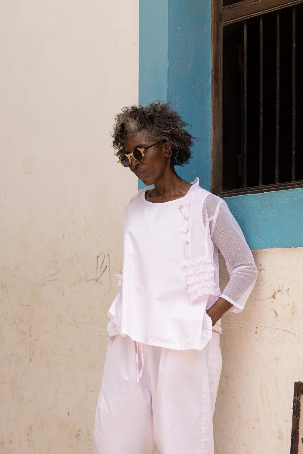 Tulsi Jacket - Pink Cotton Mesh