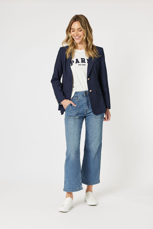 Beckham Jacket - Navy / White