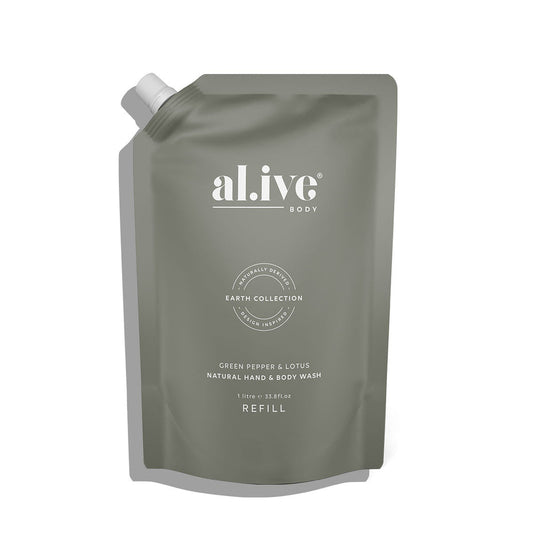 Alive Green Pepper & Lotus Hand and Body Wash Refill
