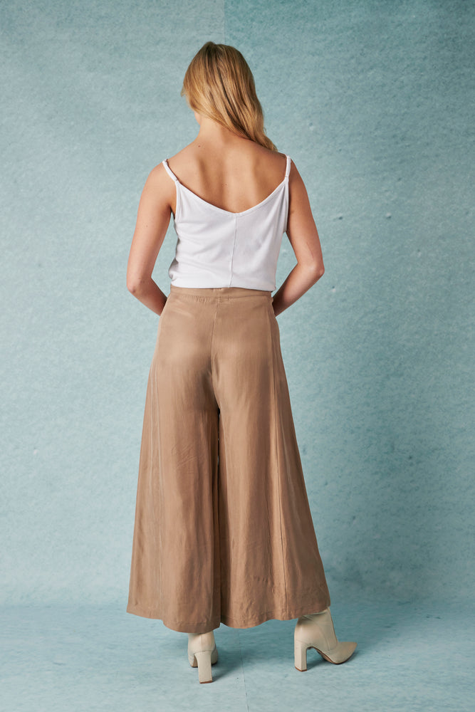 Wide Leg Culotte - Taupe