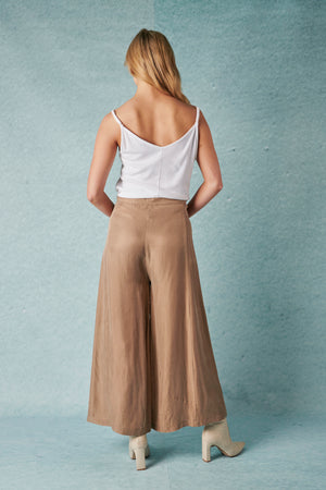 Wide Leg Culotte - Taupe