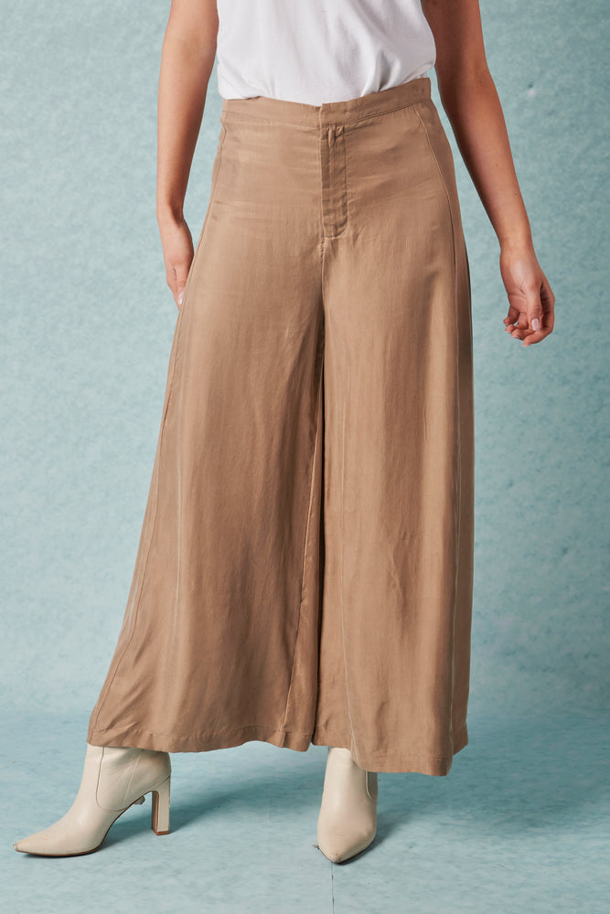 Wide Leg Culotte - Taupe