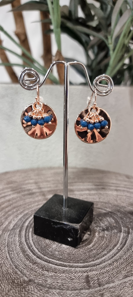 Allure Rippled Bead Earrings - Rose Gold