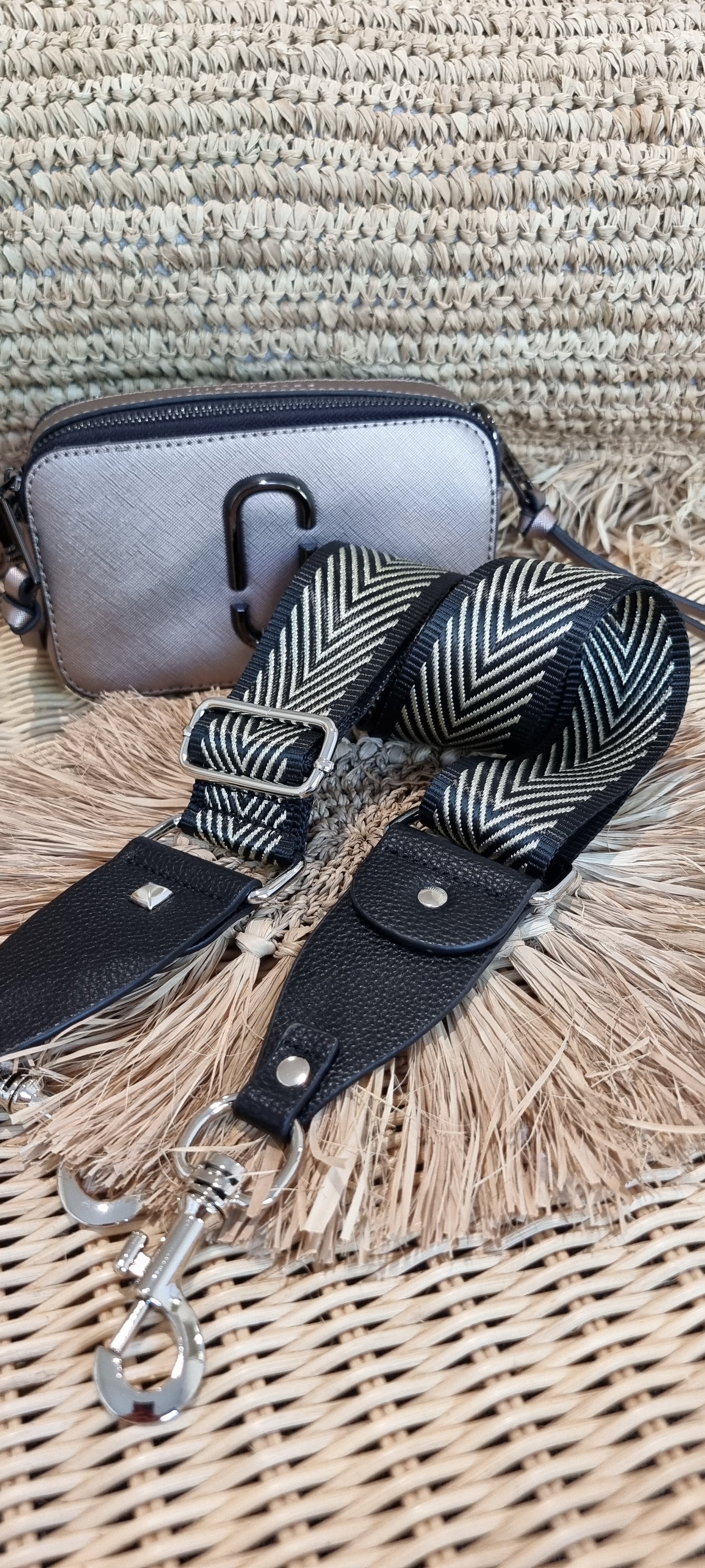 Bag Strap - Black/Gold Stripe