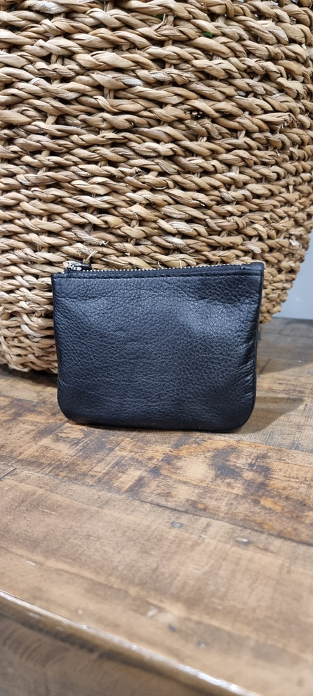 Willow Leather Coin Purse - Black