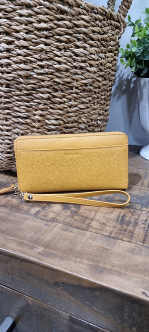Sophia RFID Leather Wallet - Saffron