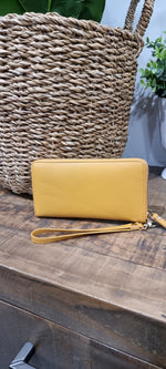 Sophia RFID Leather Wallet - Saffron