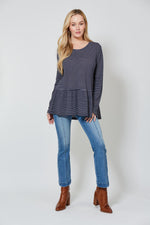 Malala Stripe Tshirt - Ink/Stripe