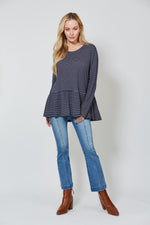 Malala Stripe Tshirt - Ink/Stripe