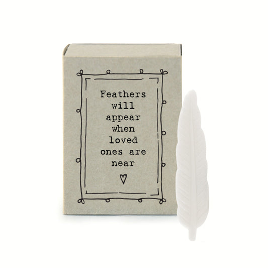 
            
                Load image into Gallery viewer, Porcelain Quoted Matchbox - Feather
            
        