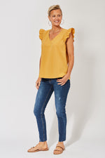 Salvador Frill Top - Sunflower