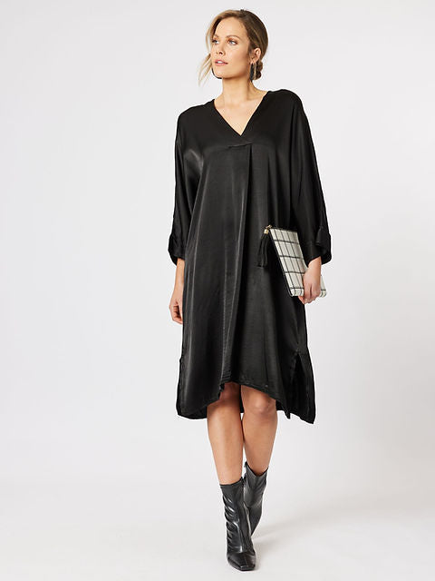 Moo Moo Sateen Dress - Black