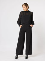 Dobby Spot Blouse - Black