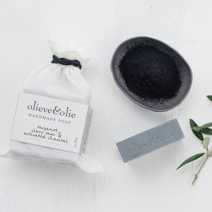Olieve & Olie Handmade Soap.- Bergamont  Clary Sage & Activated Charcoal