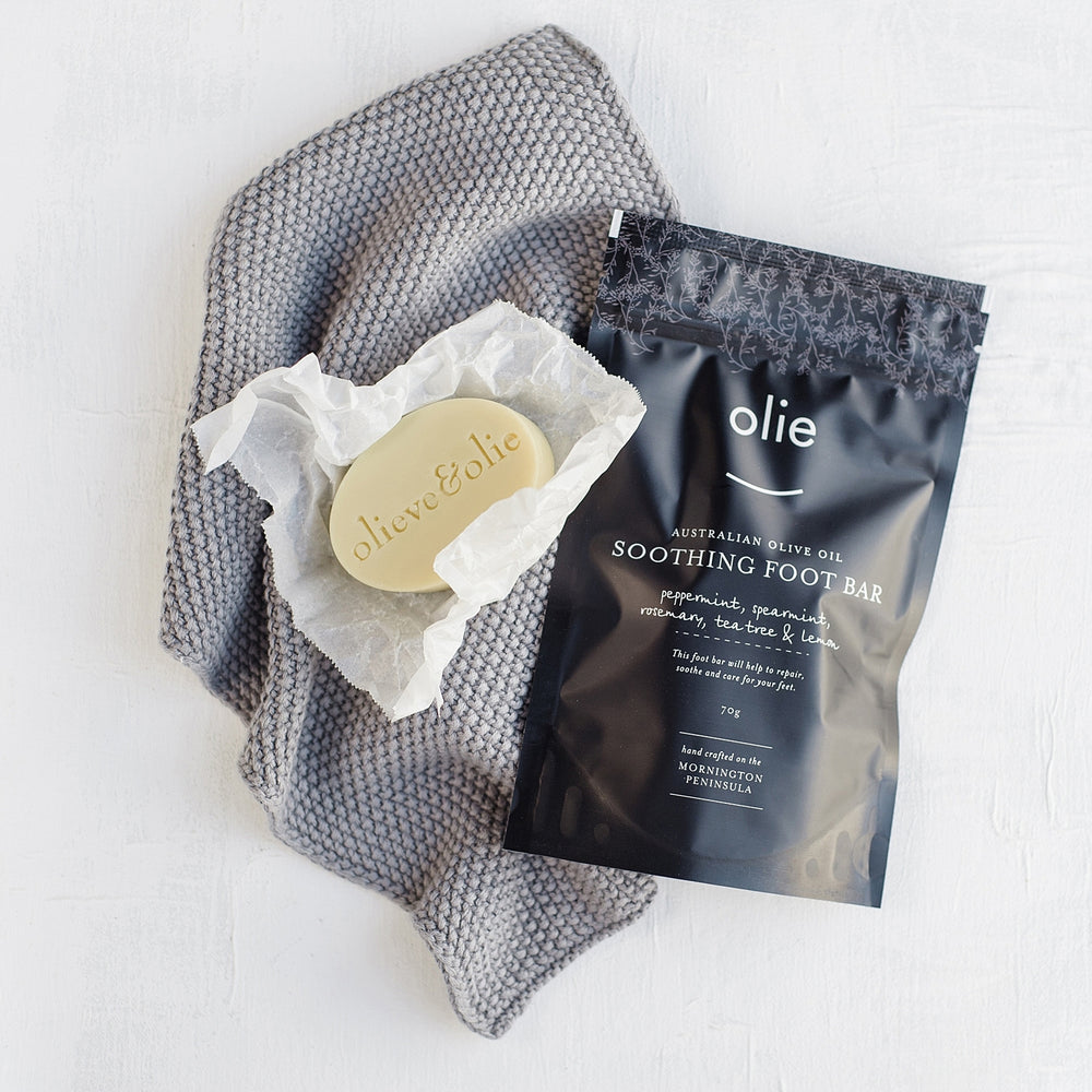 Olieve & Olie Soothing Foot Bar - Peppermint, Lemon & Tea Tree 80g