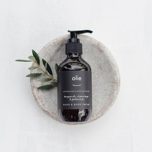 
            
                Load image into Gallery viewer, Olieve &amp;amp; Olie Hand and Body Cream - Bergamont, Clary Sage &amp;amp; Geranium
            
        