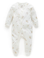 Pure Baby Zip Growsuit - Vanilla/Wattle Bee