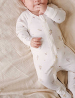 Pure Baby Zip Growsuit - Vanilla/Wattle Bee