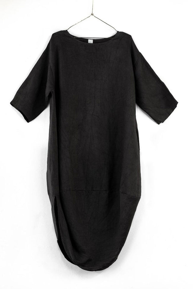 Scalloped Edge Dress - Black