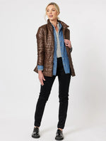 Pearlised Puffer Jacket - Coffee