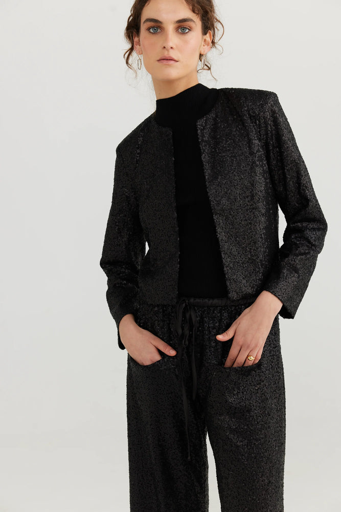 Visiting Versaille Jacket - Black Sequin