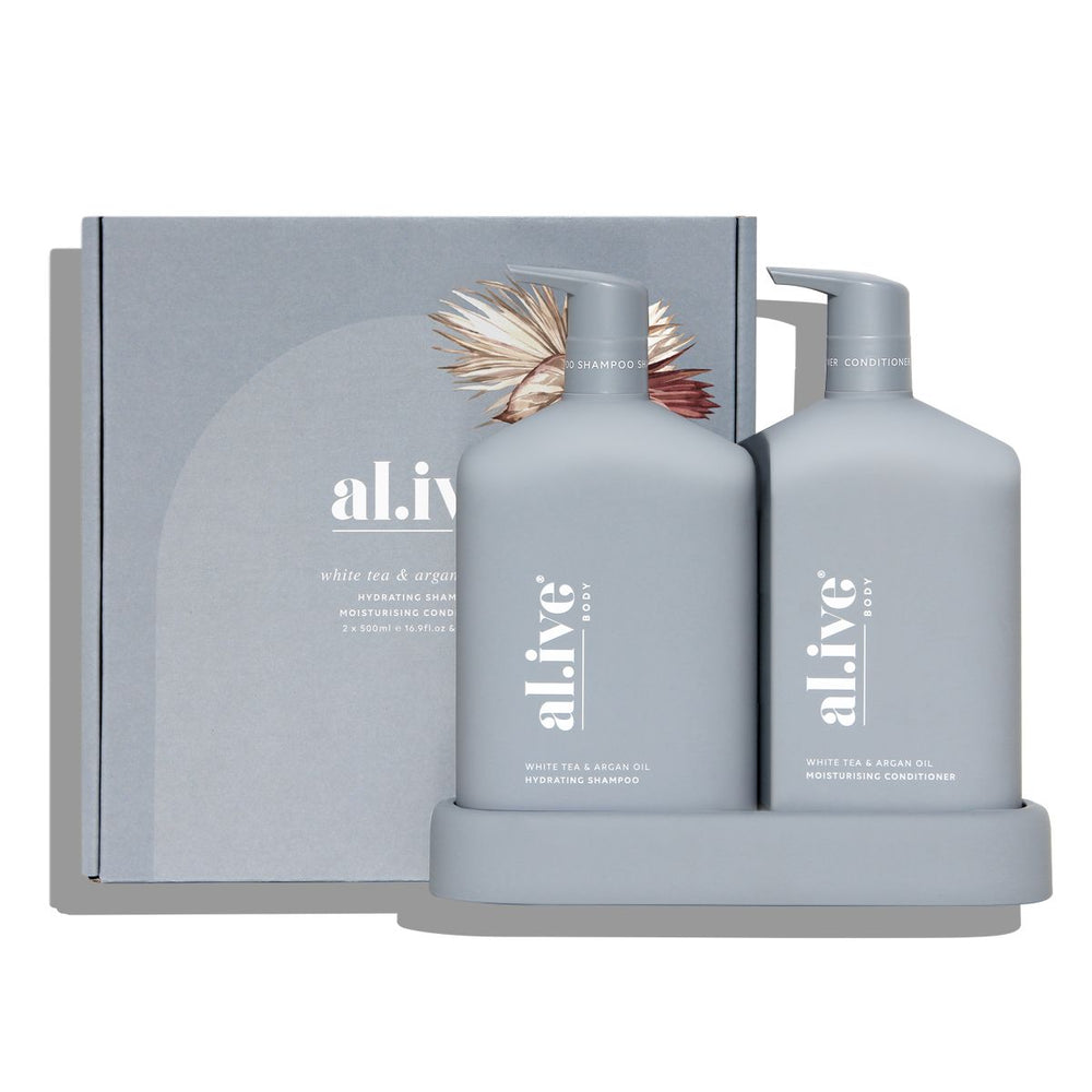 
            
                Load image into Gallery viewer, Alive Body Shampoo &amp;amp; Conditioner Duo - White Tea/Argan Oil
            
        