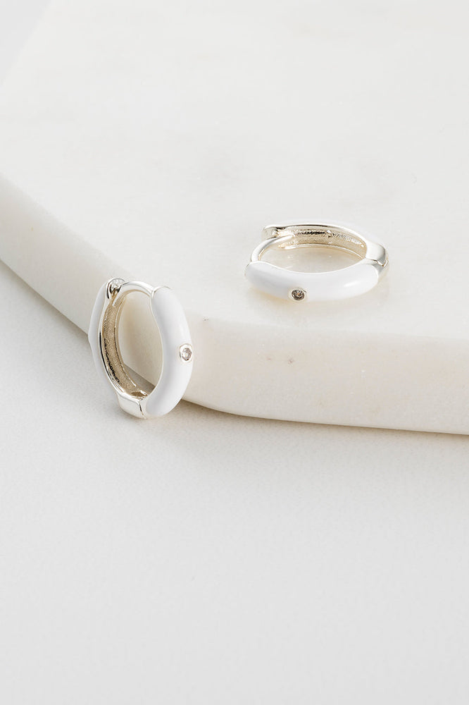 Zafino Brighton Earring - White/Silver