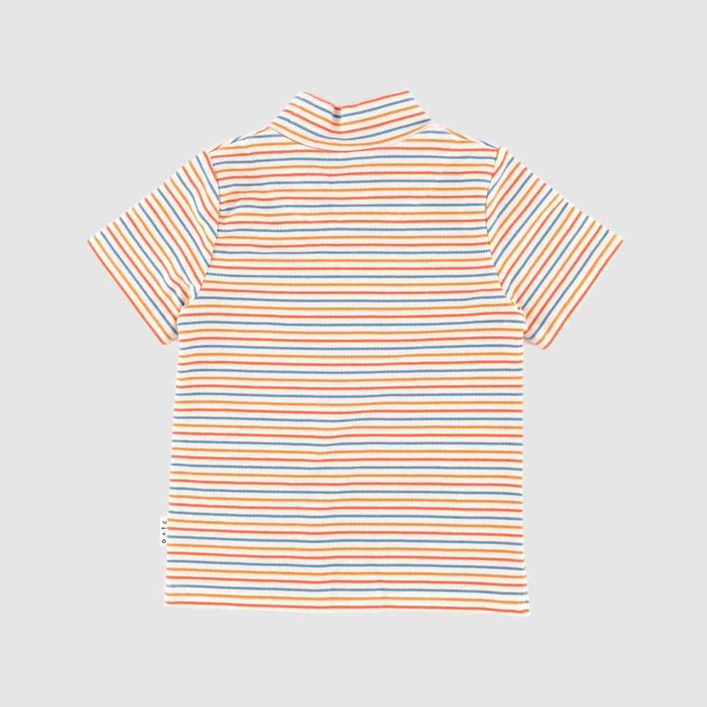 70's Stripe Mock Neck Tee