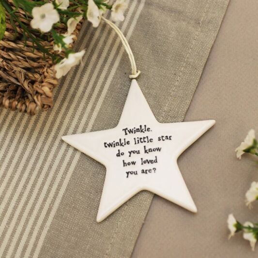 
            
                Load image into Gallery viewer, Hanging Star Quote - Twinkle
            
        