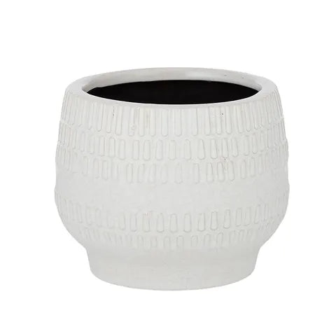 Perle Ceramic Pot - White