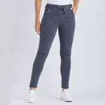 Threadz Tie Front Gathered Jean - Charcoal