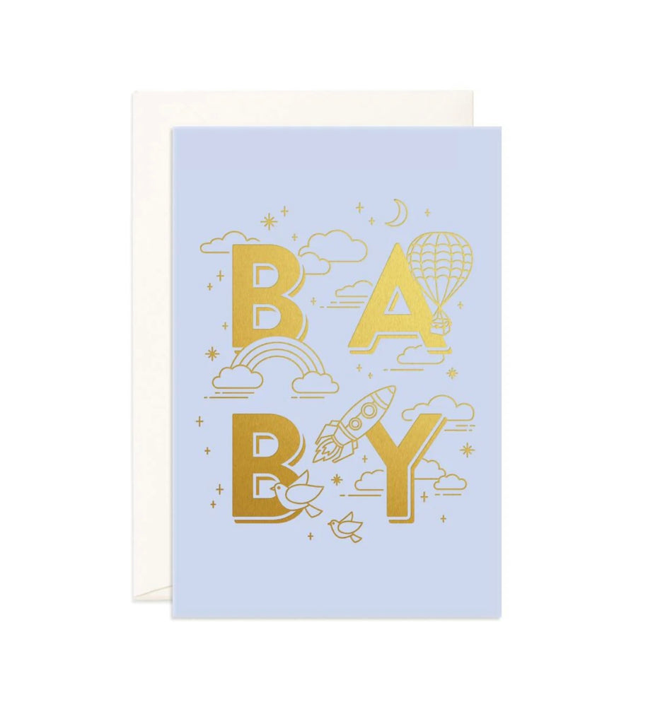 Fox & Fallow Greeting Card - Baby Boy Universe Jumbo