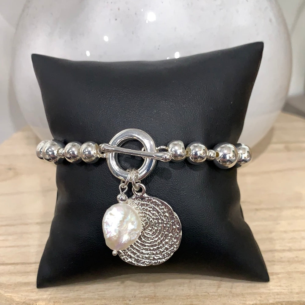 Allure Beaded Fob Bracelet - Silver