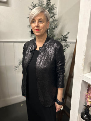 Darcy Sequin Jacket - Black